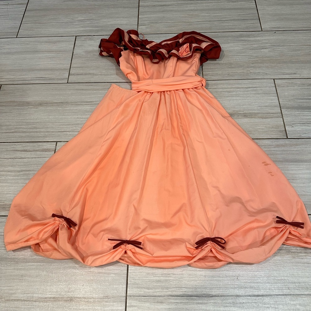 Your Moms Prom Dress? Peach & Maroon Vintage Dress
